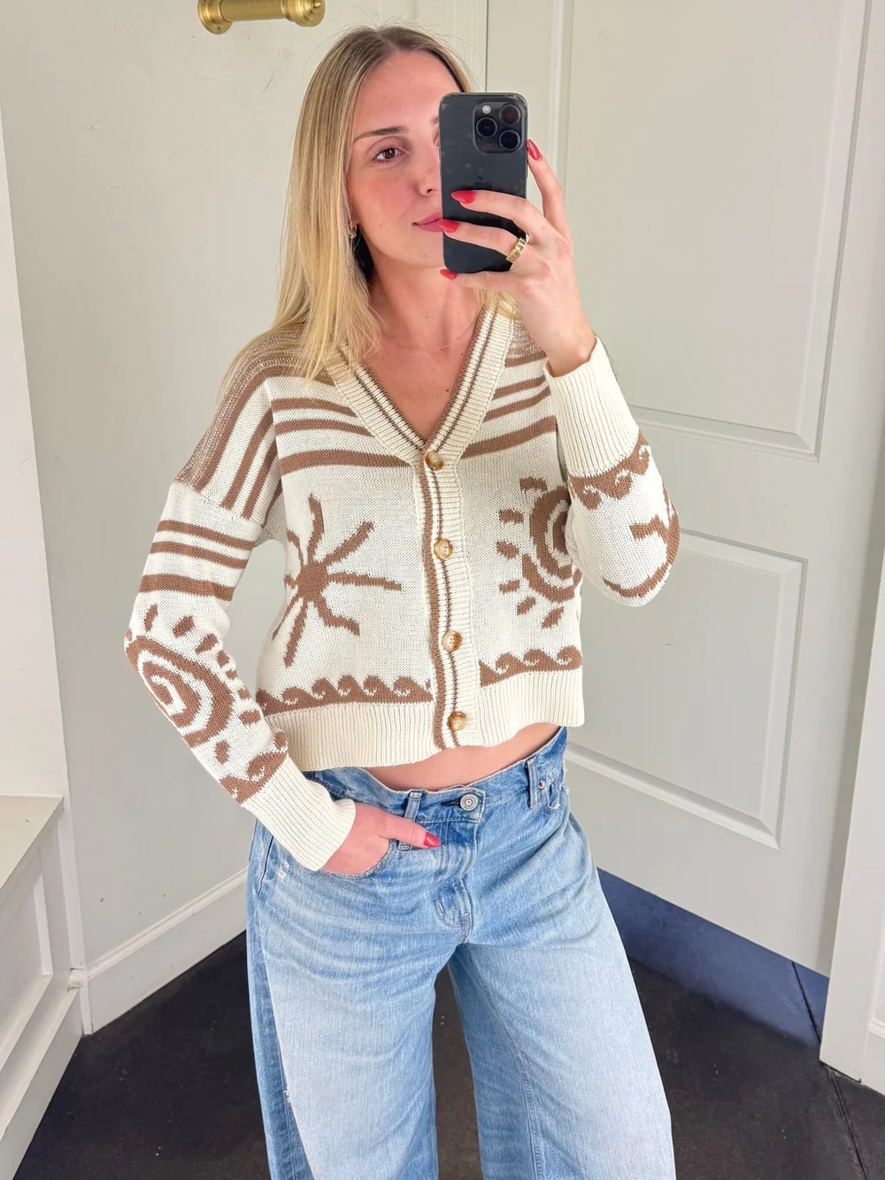 NWT John & Jenn Carlo Sun Novelty Cardigan - Picture 3 of 5
